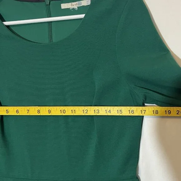 Boden Women’s Ponte Dress Size 10 R Green Lined 3/4 Sleeves Stretch Christmas - Picture 5 of 12
